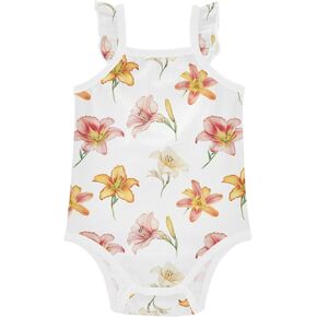 FRODOTGV Unique Daylily Baby Girl Cotton Bodysuit Cute Soft Baby Girl Romper for Infant Toddlers 3M
