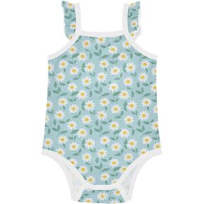 JUNZAN Baby Girl Cotton Bodysuit Soft Comfort Daisy Light Blue Baby Toddler Clothing 0-24 Months