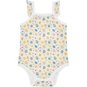 JUNZAN Baby Cotton Sleeveless Bodysuit Soft Comfort Cute Easter Baby Clothes 0-24 Months