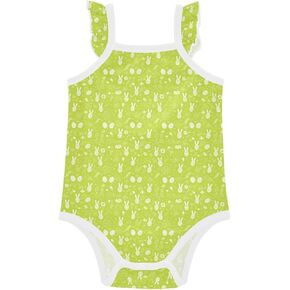 JUNZAN Girl Baby Sleeveless Bodysuits Soft Comfort Easter Baby Girl Summer Clothes 0-24 Months