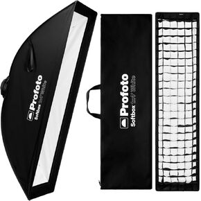 Profoto 1x4-Feet Rectangular Heat-Resistant Softbox Strip with Recessed Front (White Interior) Bundle with 1 x 4-Feet Softgrid (2 Items)