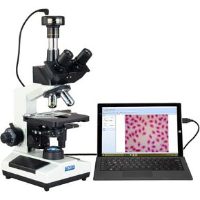 OMAX 40X-2500X Phase Contrast Trinocular LED Compound Microscope with 9MP Digital Camera