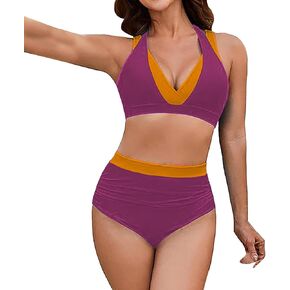 Women Tankini Swimsuits 2 Piece Plus Size High Waisted Bikini Plus One Piece Bathing Suit with Shorts