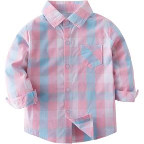Toddler Boy Plaid Shirt Long Sleeve Button Down Shirts Baby Little Boys Dress Shirts Kids Infant Sweaters Children Tops