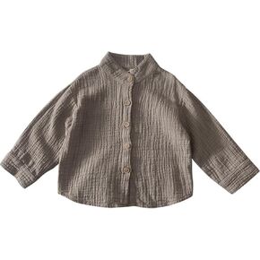 Toddler Baby Boys Woven Cotton Linen Shirt Casual Button Down Shirts
