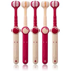 2PCS Astronaut Kids Toothbrush | Ultra-Soft Bristles for Gentle Gum Care | Ages 3-10 | BPA-Free (Pink)