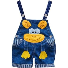 Baby Cute Summer Jean Overalls Boys Girls Suspender Shortall Pants Outfits Jean Romper Jumpsuits Toddler Denim Shorts