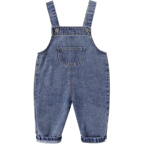 Kids Toddler Baby Denim Overalls Boys Girls Denim Suspender Pants Cute Romper Washed Distressed Classic Girls Jumpsuit