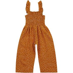 BULINGNA Kids Toddler Girl Summer Clothes Sleeveless Suspender Jumpsuit Wide Leg Pants Overalls