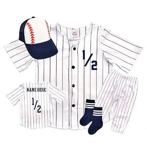 Personalized 1/2 Way to First® Birthday Boy Girl 6 Month Personalized Baseball Jersey Half Halfway Outfit Set