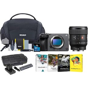 Sony FX3 Full-Frame Cinema Camera with 24mm f/1.4 E-Mount Lens Bundle with (2-Pack) Batteries, Memory Card, 4 Softwares, Bag with Cleaning Kit and Card Reader