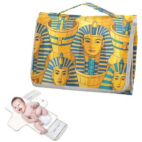 Reusable Changing pad with Tissue Pocket Cute Cartoon Pharaoh Changing Pads for Changing Table with Built-in Pillow cambiador de pa?ales para Bebes