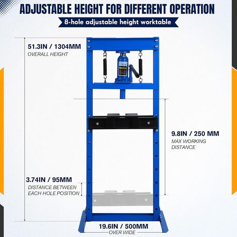 Press Hydraulic Shop Press ، 6 طن H-Frame Floor Floor Shop Press Press Hydraulic Press مع لوحات الصحافة ، الأحمر in Kuwait