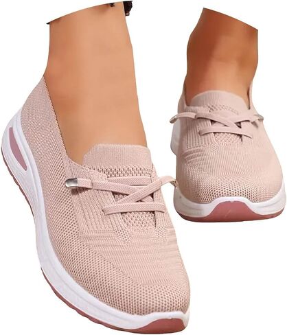 Women Comfy Orthopedic Walking Shoes, 2025 New Wide Width Orthopedic Shoes Non Slip Lightweight Breathable Slip On Arch Support Non-Slip Sneakers in Saudi Arabia