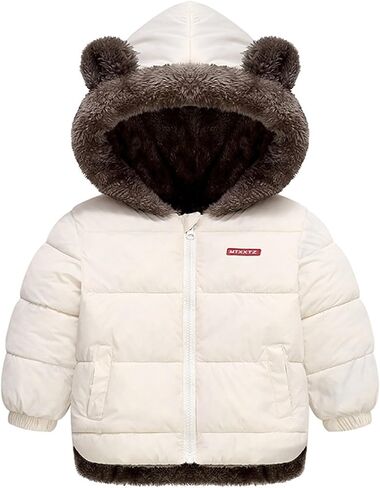 Toddler Boys Girls Winter Coat Sherp𝐚 Lined Hooded Puffer Jacket Lightweight Padded Down Jacket Quilted Pajamas Boys in Saudi Arabia