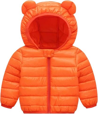 Boys and Toddler's Lightweight Packable Puffer Jacket Baby Girls Winter Coat Cute Bear Ears Hooded 4t Outfits Boys in Saudi Arabia