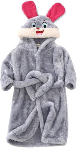 sfdgfhyf Toddler Little Boys Girls Hooded Bath𝐫obe Warm Flannel Spa 𝗥obe Bunny Ear 𝐍ightgown Fleec𝐞 Toddler in Saudi Arabia