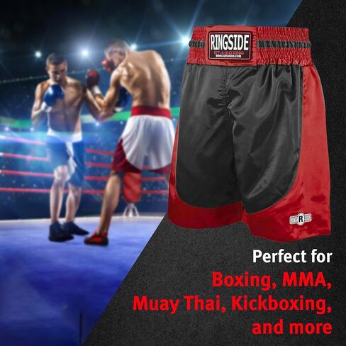 Ringside Youth Pro-Style Boxing Trunks, Red/Black, Large in Saudi Arabia