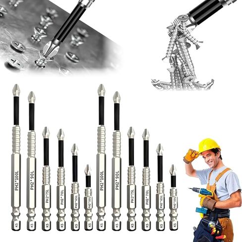 High Magnetic Screwdriver Drill Bit Set, 2025 New Magnetic Screwdriver Bits, Universal Anti Slip Magnetic Electric Screwdriver Set Suitable for Home Decoration, Car Repair (12PCS) in Saudi Arabia