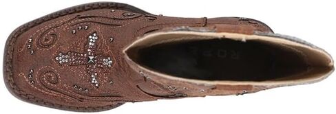ROPER Toddler Girls Faith Rhinestone Inlay Square Toe Casual Boots Mid Calf - Brown in Saudi Arabia