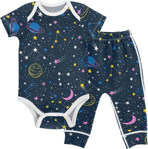 vvfelixl Baby Clothes Cute Cat Baby Bodysuits Set Unisex Short Sleeve Baby Pants Sets 0-3M in Saudi Arabia