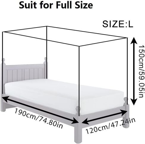 Mosquito Netting for Bed, Bed Canopy for Girls, 4 Corner Mosquito Bed Net Covers Twin to King Size Beds, Bug Net for Camping, Crib Canopy, Suit for Indoor Outdoor Use and Travel in Saudi Arabia
