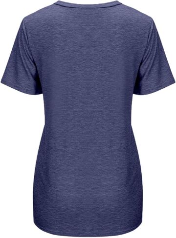 Womens 2025 Summer Tops V Neck Casual Front Blouses Short Sleeve Tshirts Loose Fit Tunic Tops Basic Women Shirt in Saudi Arabia
