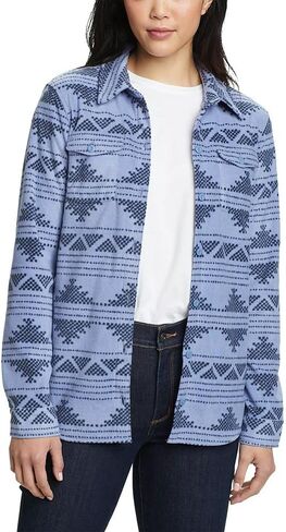 Eddie Bauer Women's Fast Fleece Shirt Jacket, Dusty Blue in Saudi Arabia