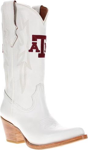 Vaccari Women's Leighton Genuine Leather NCAA League Embroidery Pointed Toe Cowgirl Boots in Saudi Arabia