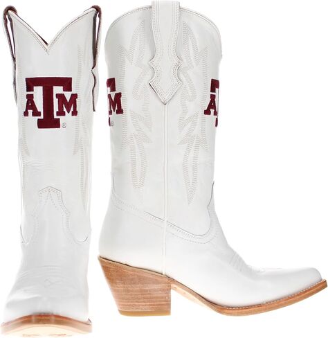 Vaccari Women's Leighton Genuine Leather NCAA League Embroidery Pointed Toe Cowgirl Boots in Saudi Arabia