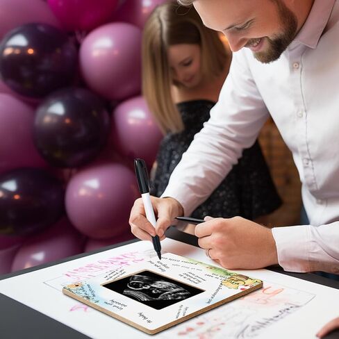 Winnie Baby Shower Sign Picture Frame, Classic Pooh Sonogram Picture Frame, Baby Shower Sign in Guest Book Frame, Winnie Party Supplies, Gender Reveal in Kuwait