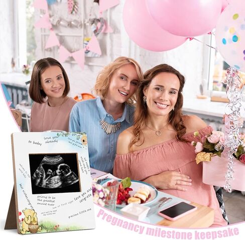 Winnie Baby Shower Sign Picture Frame, Classic Pooh Sonogram Picture Frame, Baby Shower Sign in Guest Book Frame, Winnie Party Supplies, Gender Reveal in Kuwait