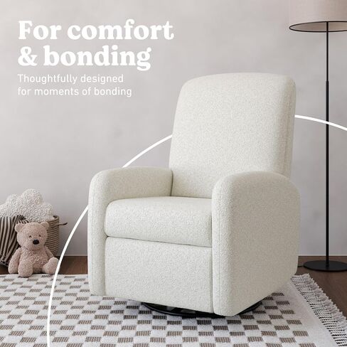 Graco Bellwood Power Recliner Swivel Glider (Dune Basketweave)-كرسي الطاقة الإلكترونية للحضانة ، يشمل ميناء شحن USB-A & USB-C ، كرسي Glider Rocking مع Recly Recly in Kuwait