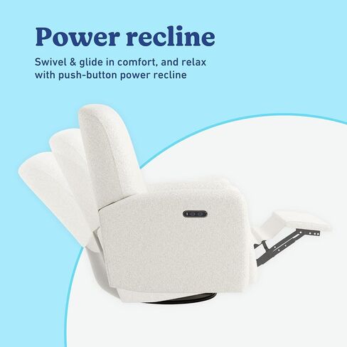 Graco Bellwood Power Recliner Swivel Glider (Dune Basketweave)-كرسي الطاقة الإلكترونية للحضانة ، يشمل ميناء شحن USB-A & USB-C ، كرسي Glider Rocking مع Recly Recly in Kuwait