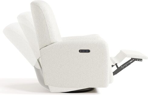 Graco Bellwood Power Recliner Swivel Glider (Dune Basketweave)-كرسي الطاقة الإلكترونية للحضانة ، يشمل ميناء شحن USB-A & USB-C ، كرسي Glider Rocking مع Recly Recly in Kuwait