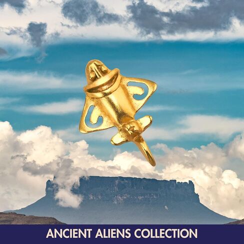 Across The Puddle, Ancient Golden Jet-7 Lapel Pin | 24k GP Golden Flyer | Pre-Columbian Quimbaya Airplane Jet | Ancient Aircraft | Ancient Astronauts | Original Golden Jets Collection in Saudi Arabia