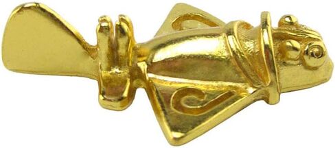 Across The Puddle, Ancient Golden Jet-7 Lapel Pin | 24k GP Golden Flyer | Pre-Columbian Quimbaya Airplane Jet | Ancient Aircraft | Ancient Astronauts | Original Golden Jets Collection in Saudi Arabia