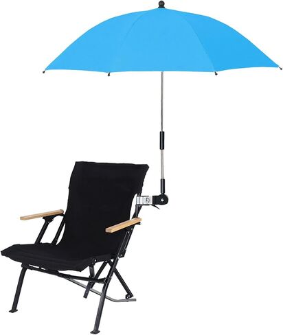 Chair Umbrella with Clamp,360 Degree Stroller Umbrella,Adjustables Beach Chair Umbrella,Portable Clip on Sunshade Umbrella for Trolley,Bike, Wheelchair,Beach Chair,Strollers(Blue) in Saudi Arabia