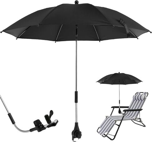 Universal Baby Parasol Stroller with Clamp, 360 Degree Adjustable, UPF 50+ UV Protection, Convenient and Lightweight, For Sun Protection Lightweight, Easy to install, Stroller Umbrella in Saudi Arabia