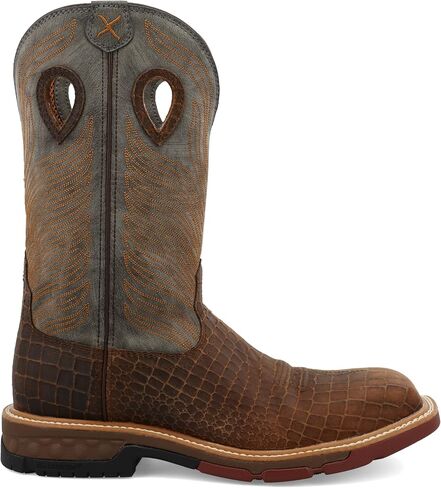 Men's 12" Western Work Boot - Casual Western Boots for Men, Brown & Grey, 10.5 EE in Saudi Arabia