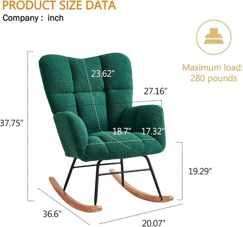 Kiztir Rocking Chair Nursery, High Backrest Teddy Glider Rocker Upholstered Rocker Recliner Modern Rocking Accent Chairs for Bedroom, Living Room, Offices (Pink) in Saudi Arabia