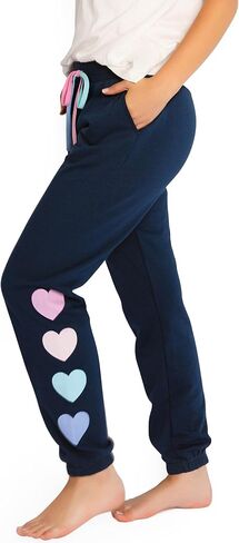 PJ Salvage Women's Loungewear Mad Love Banded Pant, Navy, L in Saudi Arabia