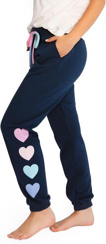 PJ Salvage Women's Loungewear Mad Love Banded Pant, Navy, L in Saudi Arabia