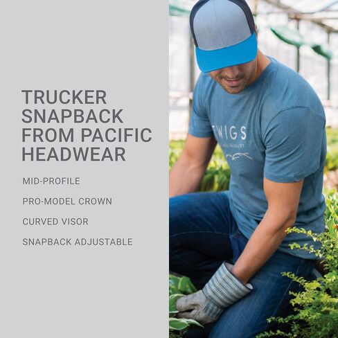 Pacific Headwear Standard Trucker Snapback Cap, Graphite in Saudi Arabia