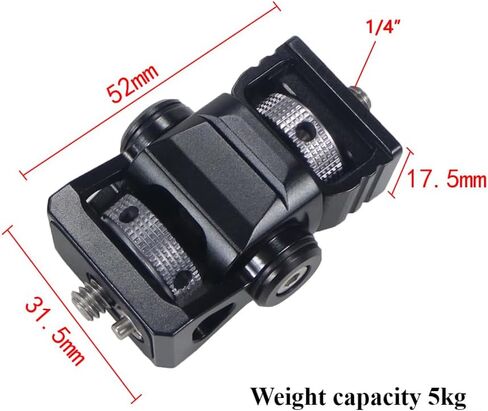 Monitor Mount Adjustable Head 1/4 to 3/8 Monitor Bracket for Hero 13 and Hero All Sports Cameras for Video Microphone Flash Light (1/4 to 1/4,Standard) in Saudi Arabia