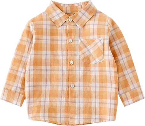 Toddler Kids Baby Boys Shirts Button Down Western Shirts Boys Outfit Toddler Plaid Shirts for Spring Boys Long Sleeve in Saudi Arabia