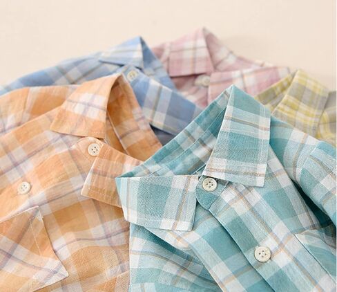 Toddler Kids Baby Boys Shirts Button Down Western Shirts Boys Outfit Toddler Plaid Shirts for Spring Boys Long Sleeve in Saudi Arabia