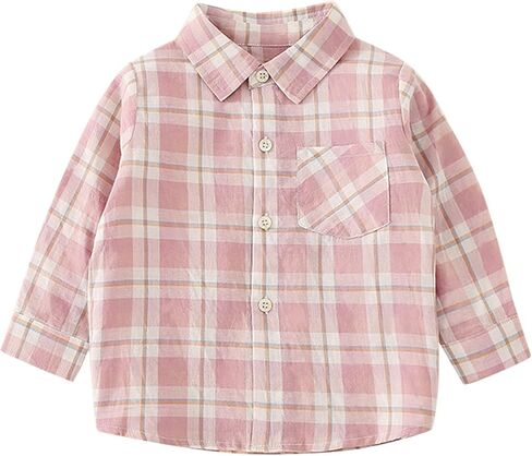 Toddler Kids Baby Boys Shirts Button Down Western Shirts Boys Outfit Toddler Plaid Shirts for Spring Boys Long Sleeve in Saudi Arabia