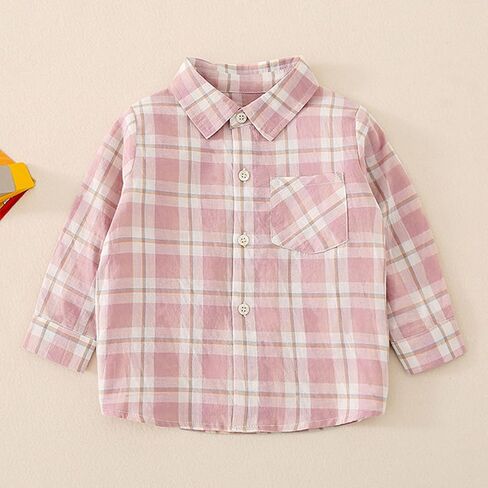 Toddler Kids Baby Boys Shirts Button Down Western Shirts Boys Outfit Toddler Plaid Shirts for Spring Boys Long Sleeve in Saudi Arabia