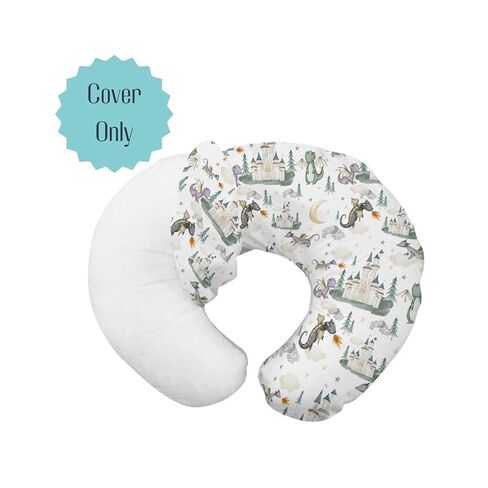 Baby Boy Girl Nursing Pillow Cover Dragon Tale Castle, Watercolor Green Moon Clouds Stars Tree Breastfeeding Pillowcase, Bottle Feeding Pillow Slipcover Cover Only White One Size in Saudi Arabia